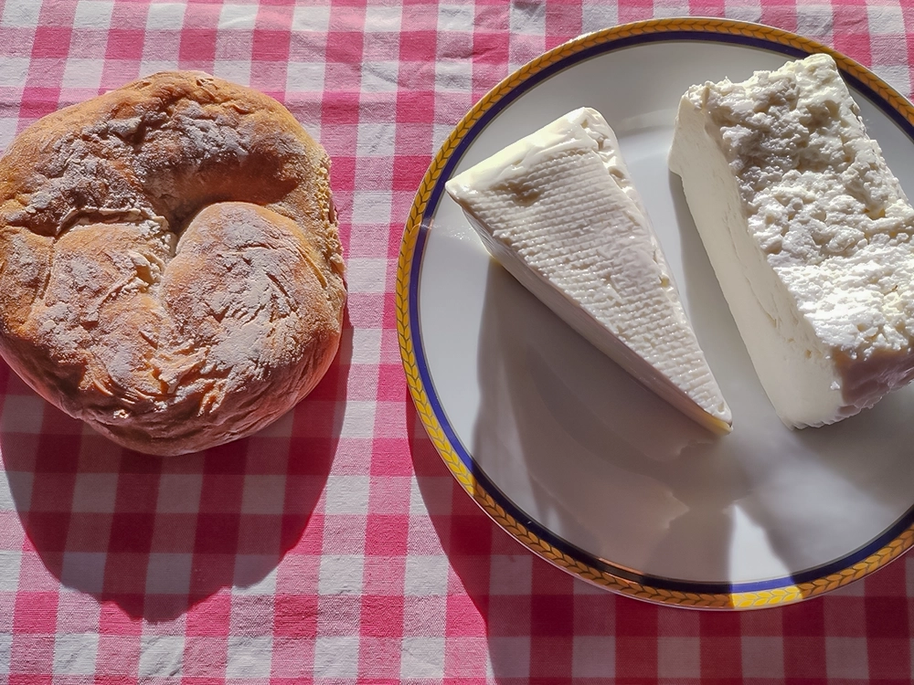 pane di segale e formaggio di capra